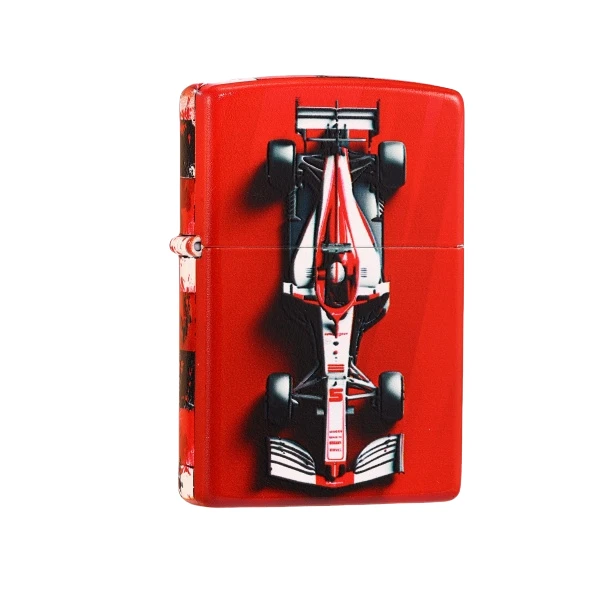 ZIPPO正品打火机亮漆彩印F1赛车红色红色男士个性防风DY8902CY