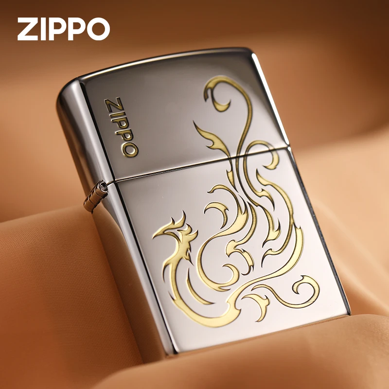 ZIPPO打火机深雕凤凰个性防风原装经典男士银色精致送礼DYJ1X1