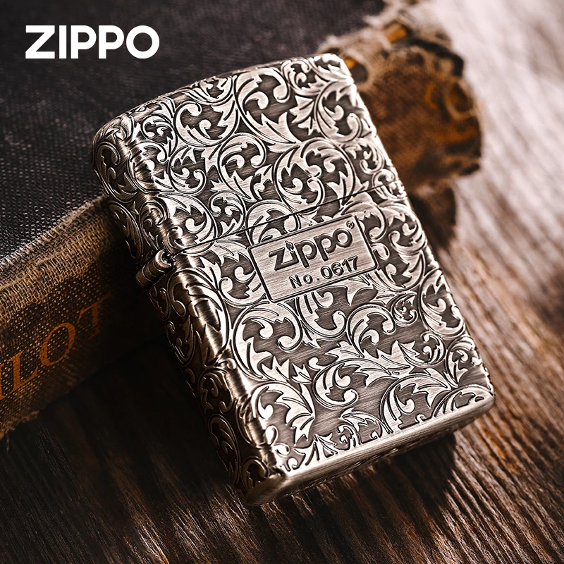 ZIPPO打火机熏银盔甲五面唐草防风男士精致个性送礼DYJ1X1