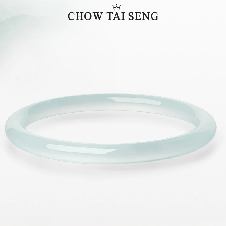 【周大生】水天一色玉髓叮当玉手镯气质女款时尚百搭灵动新中式镯子