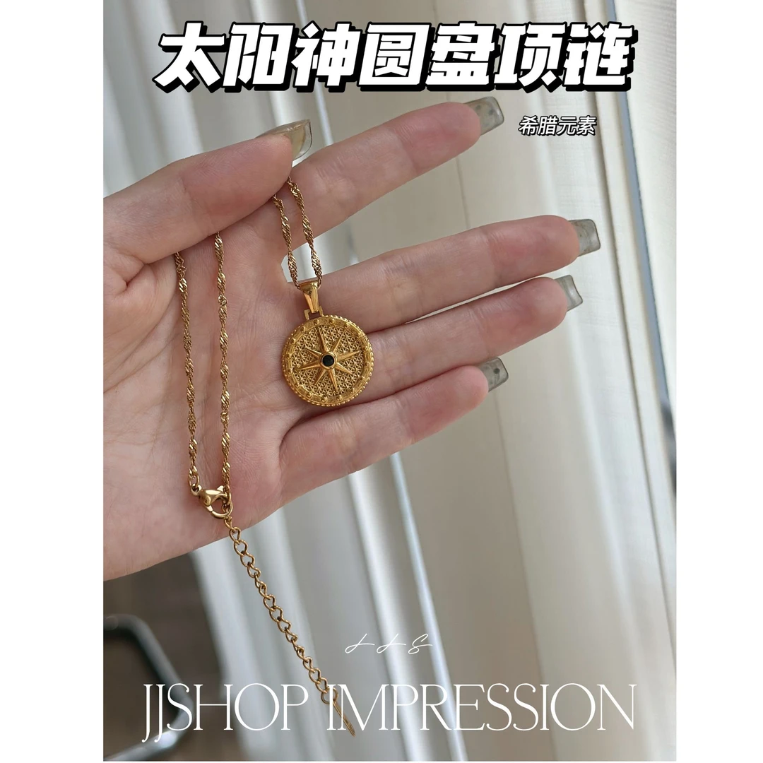 铜合金吊坠 【太阳神圆盘项链】JJSHOP秋冬时尚百搭穿搭单品项链