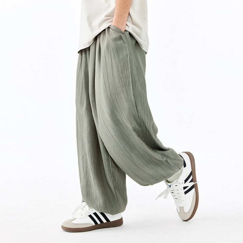 【冰丝三宅裤】女男童防蚊裤中大童儿童宽松冰丝透气休闲长裤薄款