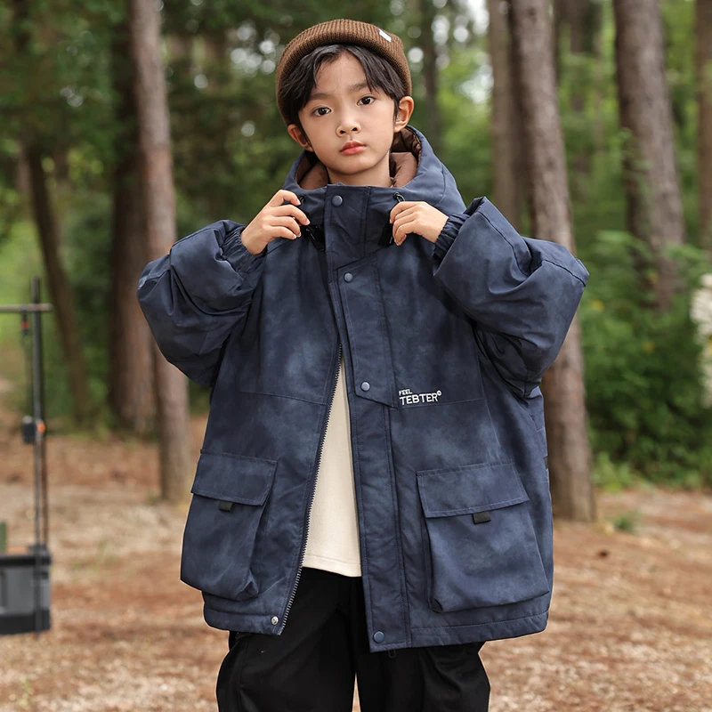 男童扎染羽绒服外套冬季2024新款男孩大童加厚扎染羽绒服BD1590