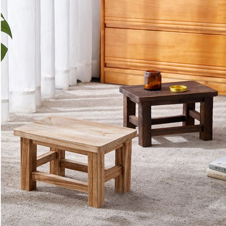 新款全实木小凳子家用成人复古换鞋凳茶几凳儿童小板凳客厅门矮凳