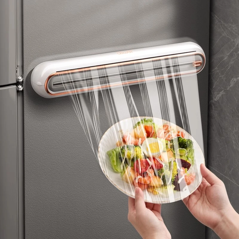 保鲜膜切割器神器多功能一次性家用磁吸商用壁挂式保鲜膜