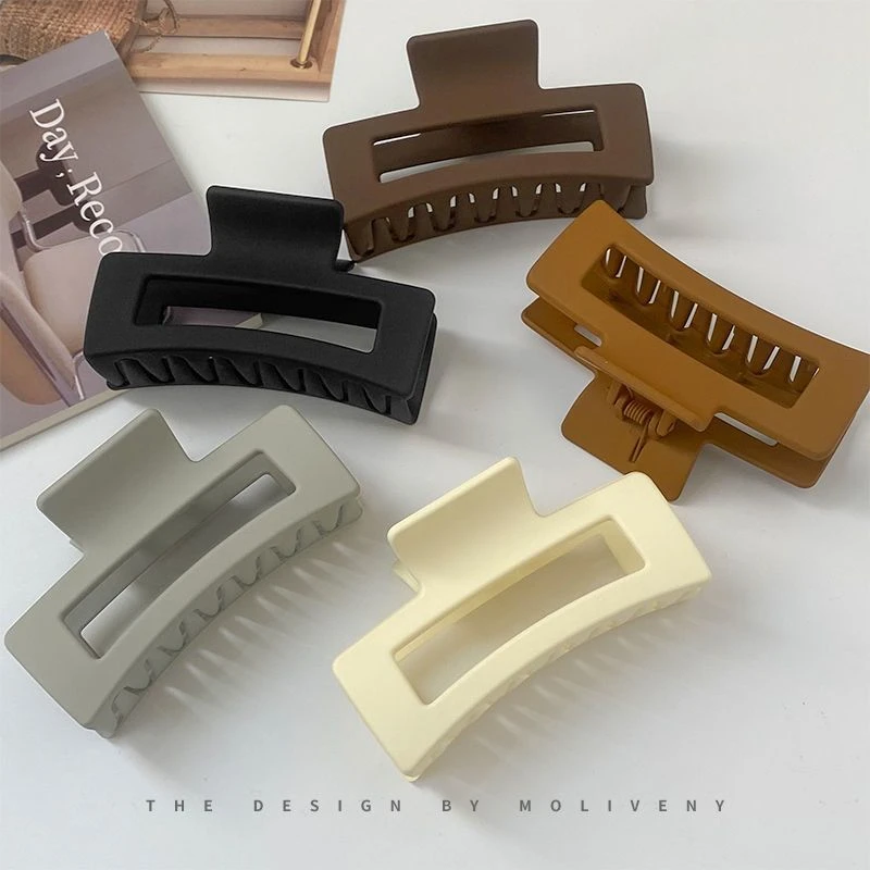 气质磨砂夹子头饰大号发夹后脑勺盘发抓夹时尚鲨鱼夹发卡百搭