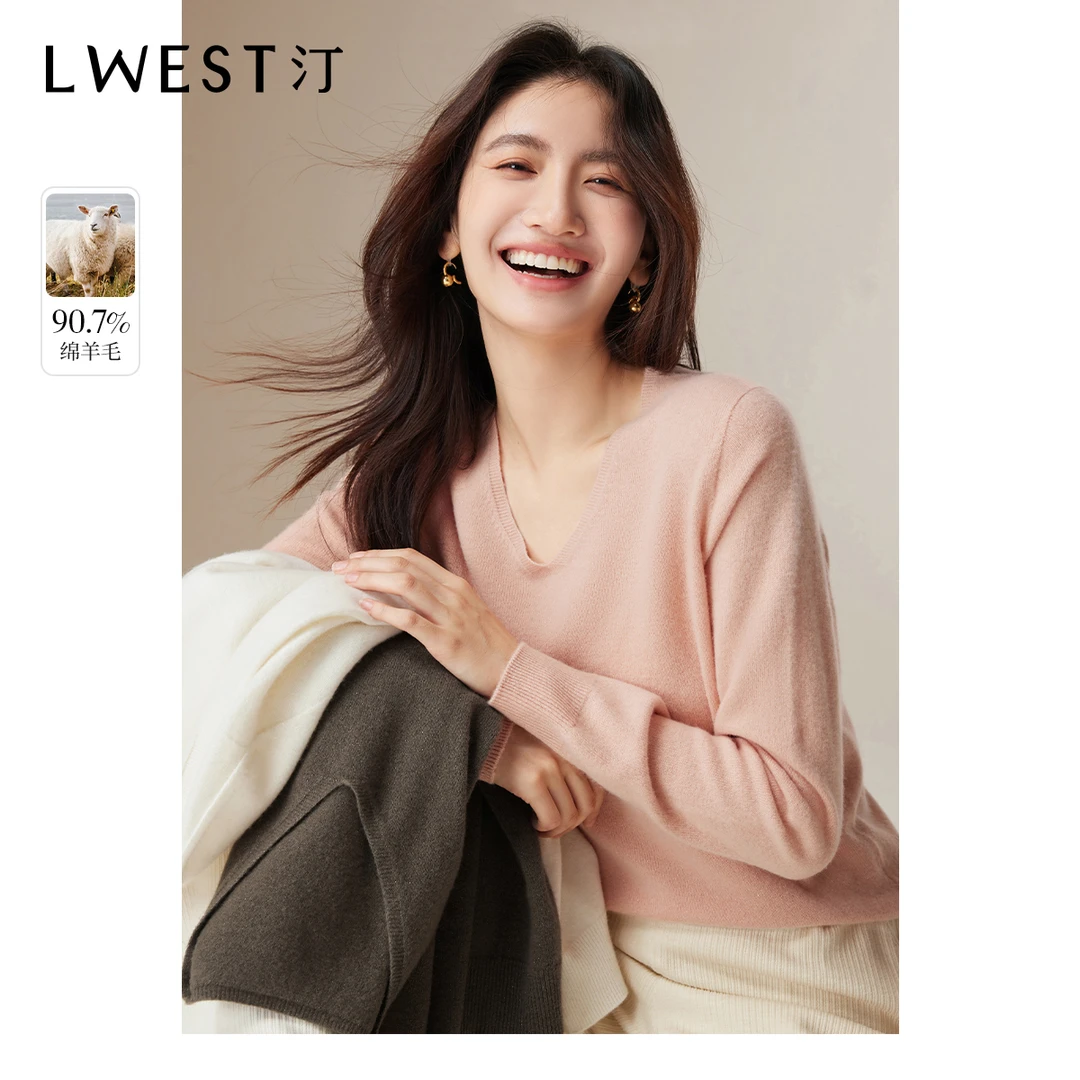 朗文斯汀2024冬季新款简约纯色松弛感宽松打底毛衣DTMM4508C12705