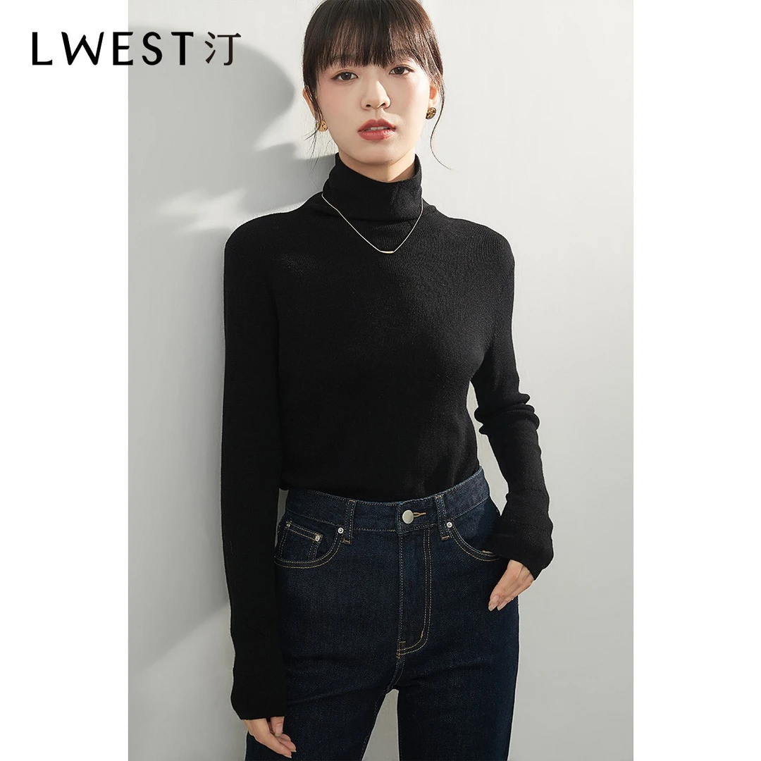 朗文斯汀冬季新款打底修身半高领纯色百搭针织衫LDMZ25112075