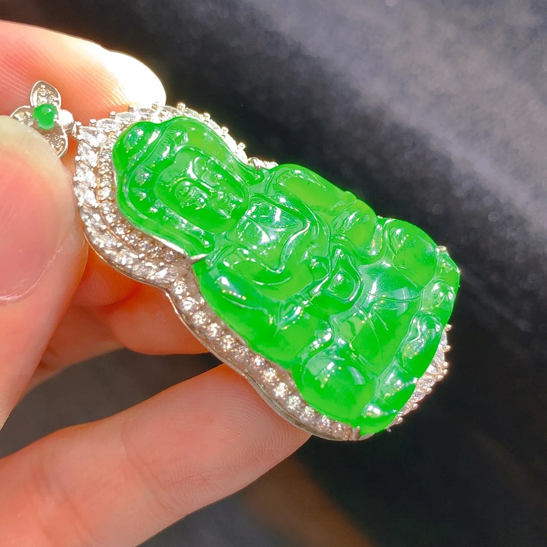 【闪购商品】翡翠颈饰银S925镶嵌翡翠