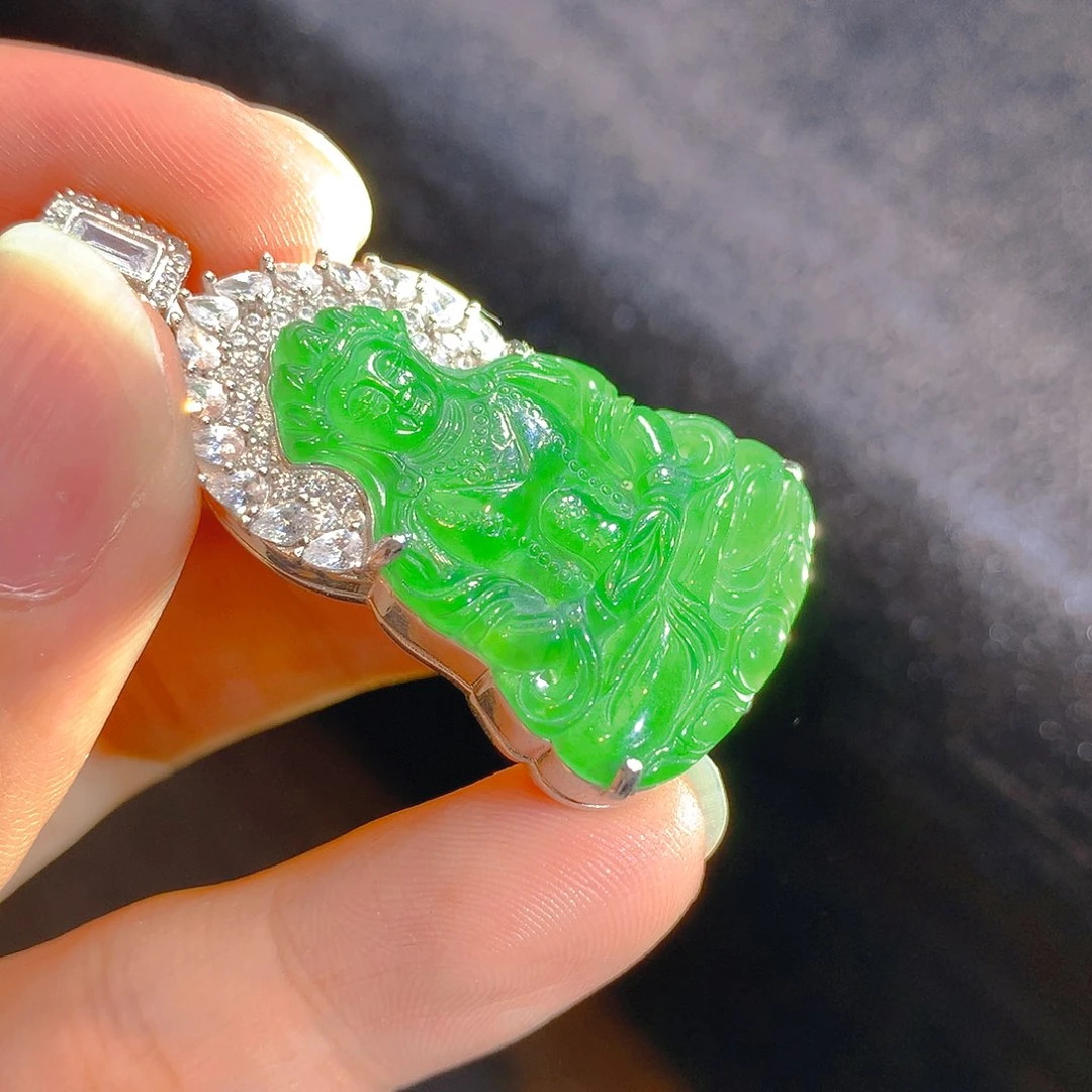 【闪购商品】翡翠颈饰银S925镶嵌翡翠