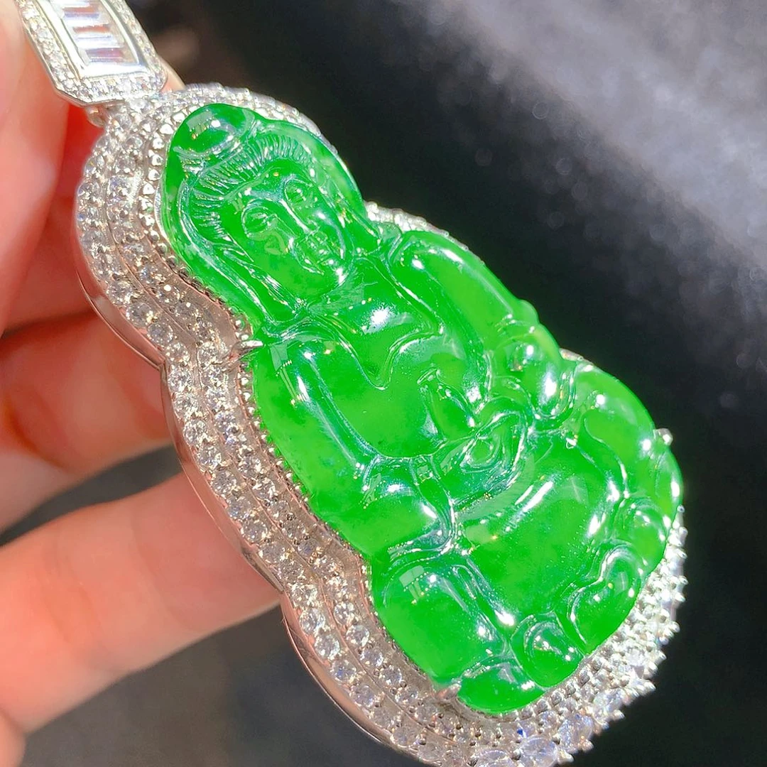 【闪购商品】翡翠颈饰银S925镶嵌翡翠