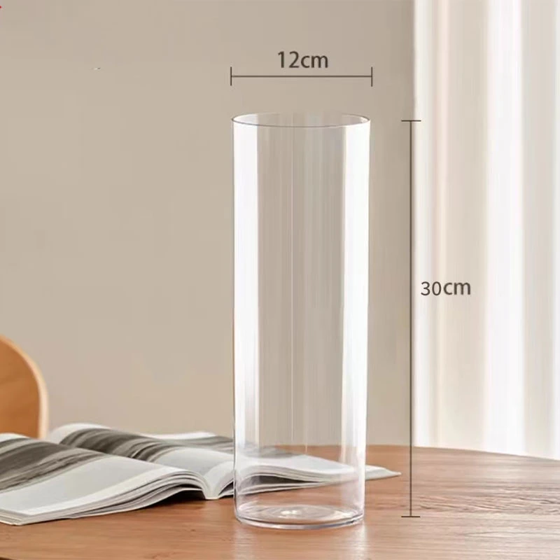 【云舍花卉】福利特价高品质直筒透明【亚克力】花瓶 【防摔品质】