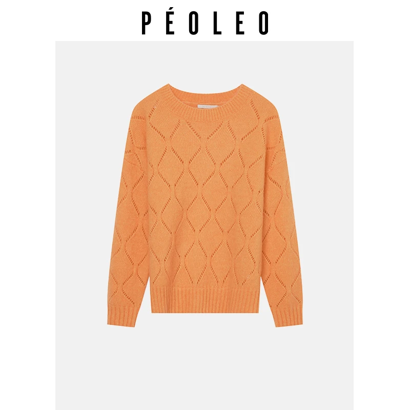 飘蕾2024冬季新款时尚百搭休闲宽松圆领套头毛针织衫女PM0207095