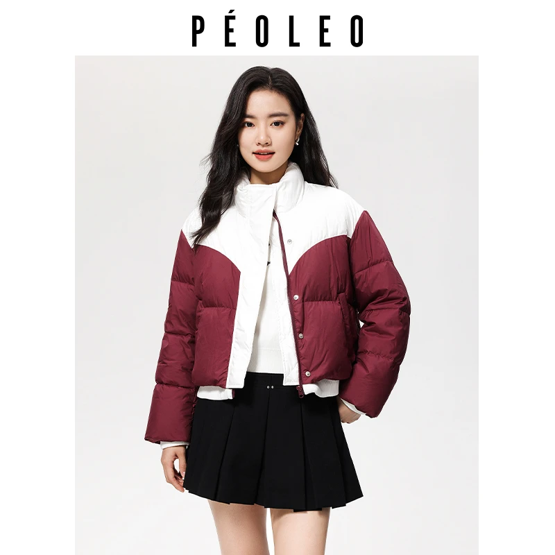 飘蕾2024冬季新款拼色羽绒服女时尚安哥拉红外套DK0105001