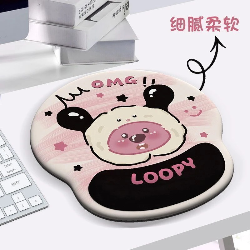Loopy露比高颜值鼠标垫女硅胶腕托护腕键盘垫手托舒适防滑桌面垫