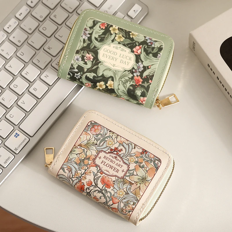 新款油画风卡包女防消磁多卡位银行卡包证件包男女大容量装卡片包