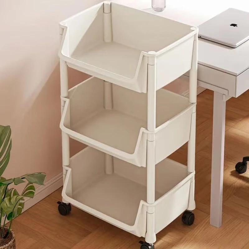 小推车书架置物架儿童玩具零食收纳层架可移动多层家用落地简易书
