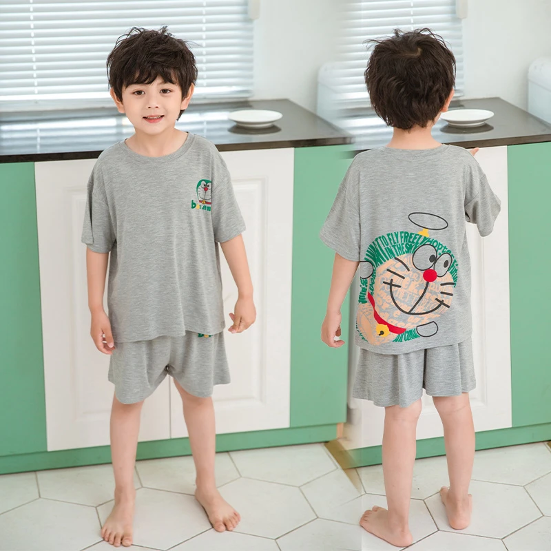 男童莫代尔睡衣套装儿童夏季薄款家居服男孩子短袖空调服睡衣睡裤