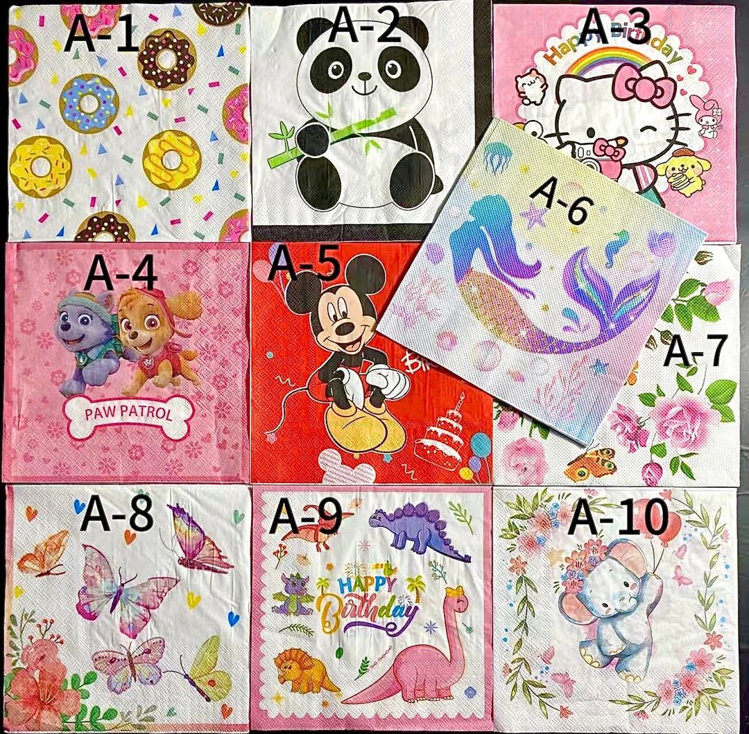 花朵彩色卡通印花巾纸手工贴图印花纸