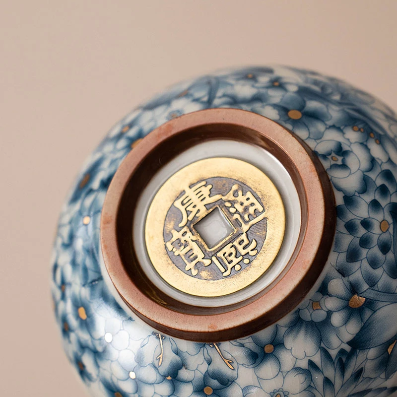 汝窑茶杯开片铜钱杯陶瓷茶具手工个人主人杯茶杯子爆款泡茶器具