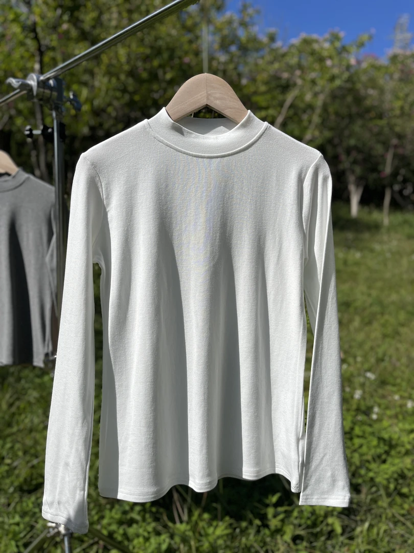 常规款春秋打底衫女修身纯色立领新款潮牌女装衣服内搭上衣