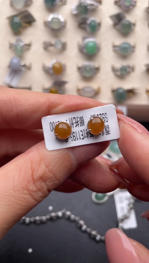 【闪购商品】翡翠耳钉银S925镶嵌11111