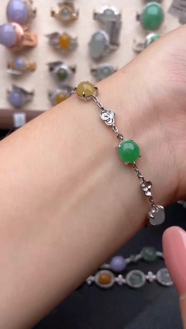 【闪购商品】翡翠手链银S925镶嵌11111