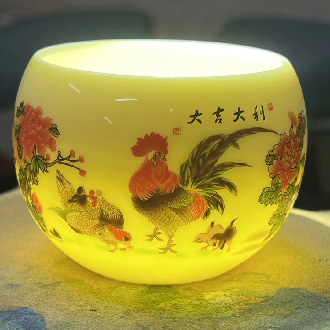 大吉大利龙蛋主人杯（无礼盒）翁家陶瓷手工茶器茶杯茶具A