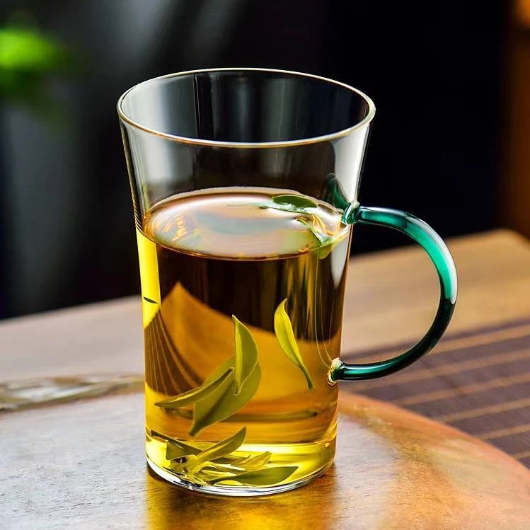 玻璃水杯茶杯玻璃透明家用大容量加厚无铅茶水杯耐热喝水杯