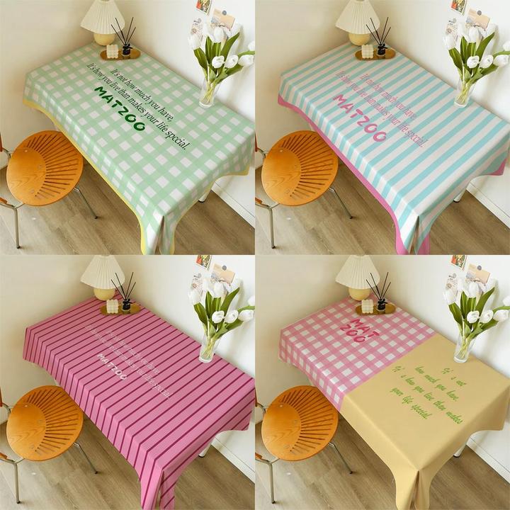 ins风格子条纹清新可爱客厅卧室宿舍桌布写字桌餐桌台布耐脏通用