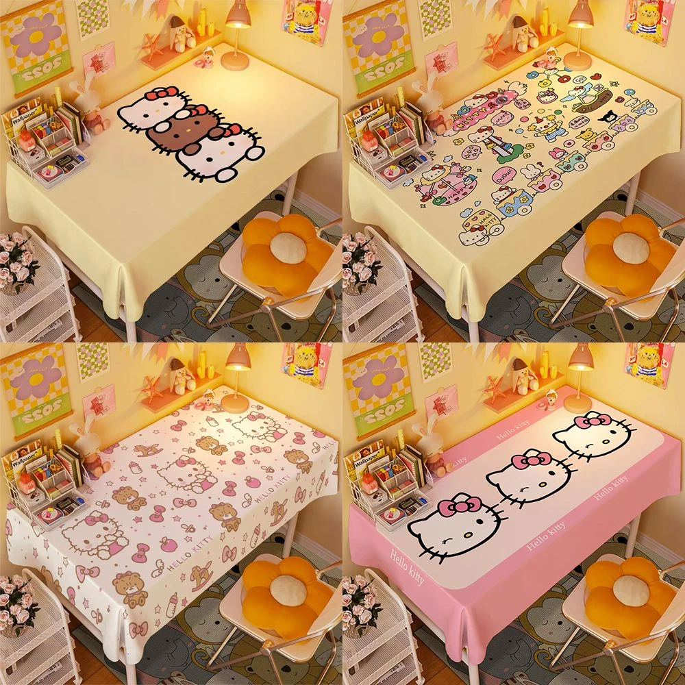 hello kitty 凯蒂猫桌布ins风家用餐桌布宿舍书桌茶几防尘装饰布