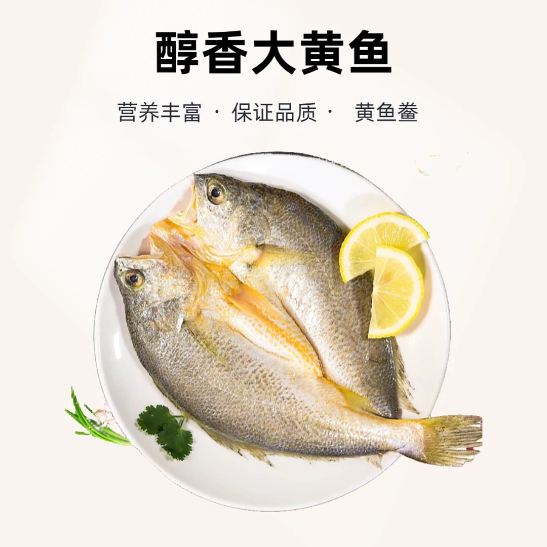 【宁德霞浦黄花鱼】1.5kg/6条装 新鲜冷冻 鲜美醇香大黄鱼 免洗免杀