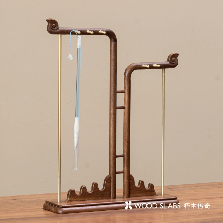 黑胡桃灵秀笔架毛笔架置物架