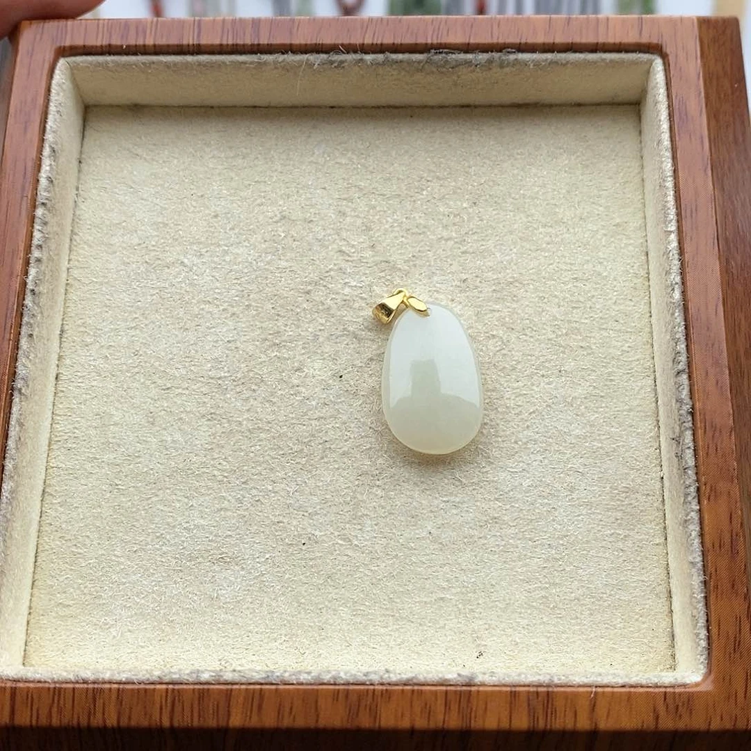 和田玉吊坠(不含链)银S925镶嵌
