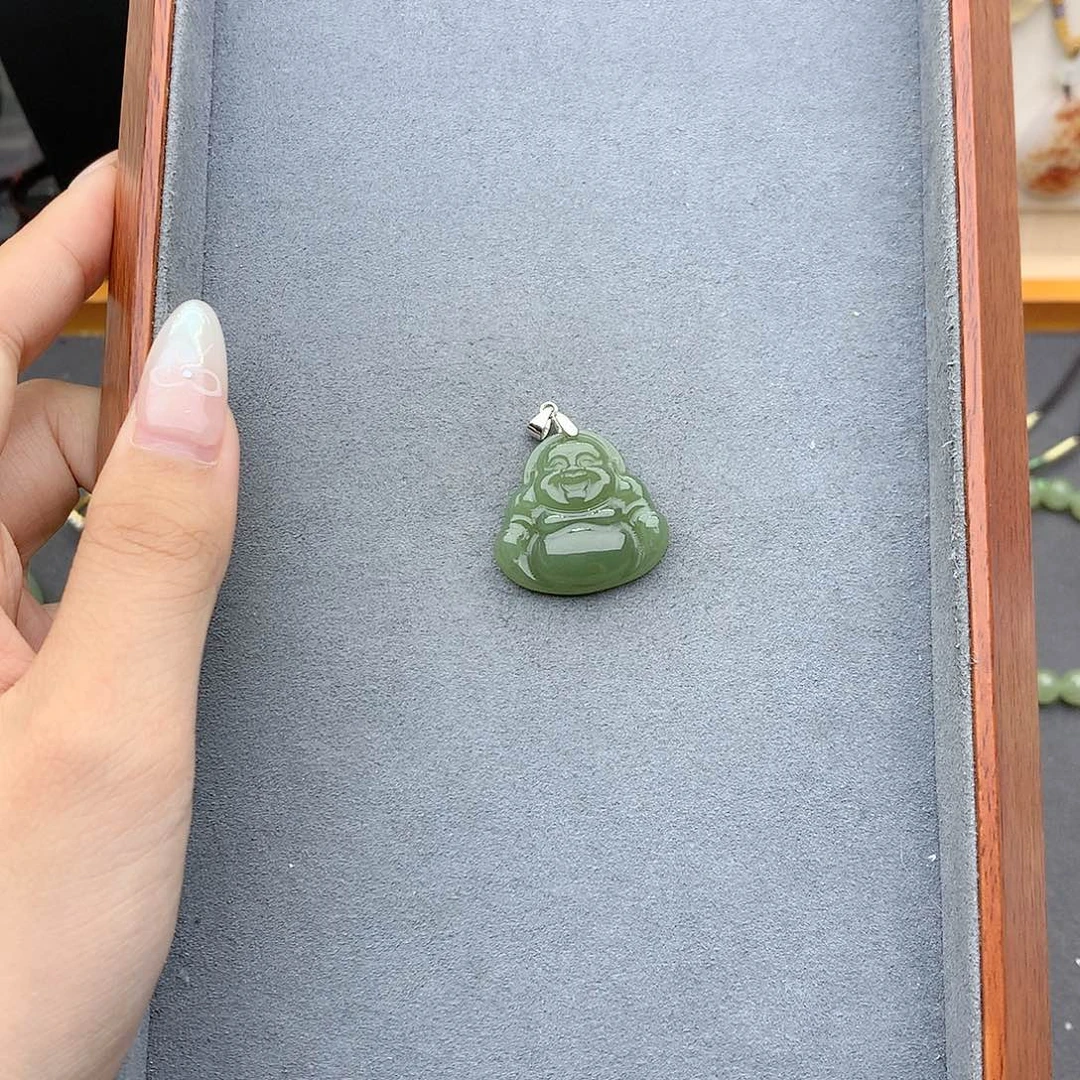 和田玉吊坠(不含链)银S925镶嵌