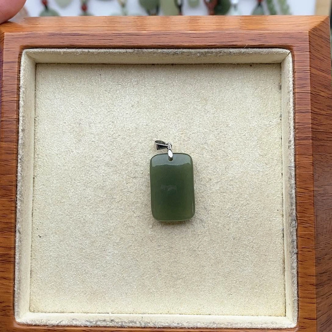 和田玉吊坠(不含链)银S925镶嵌