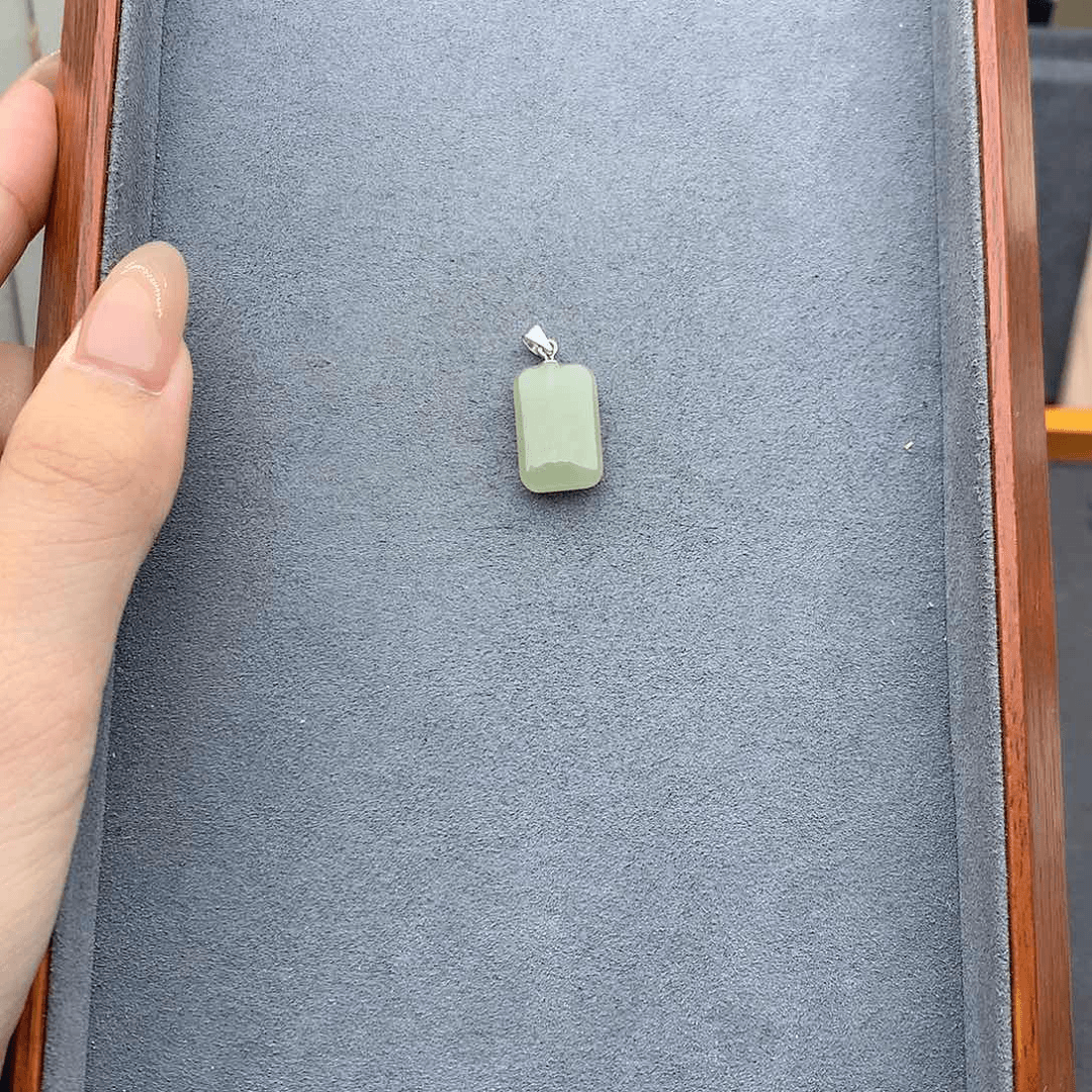 和田玉吊坠(不含链)银S925镶嵌