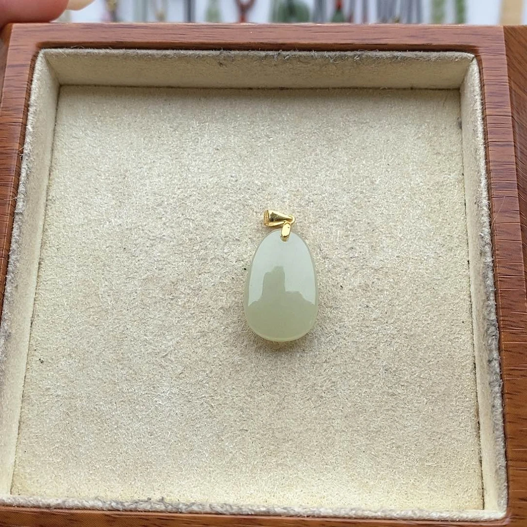 和田玉吊坠(不含链)银S925镶嵌