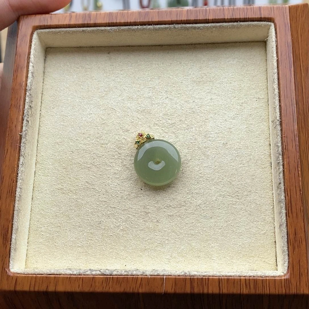 和田玉吊坠(不含链)银S925镶嵌