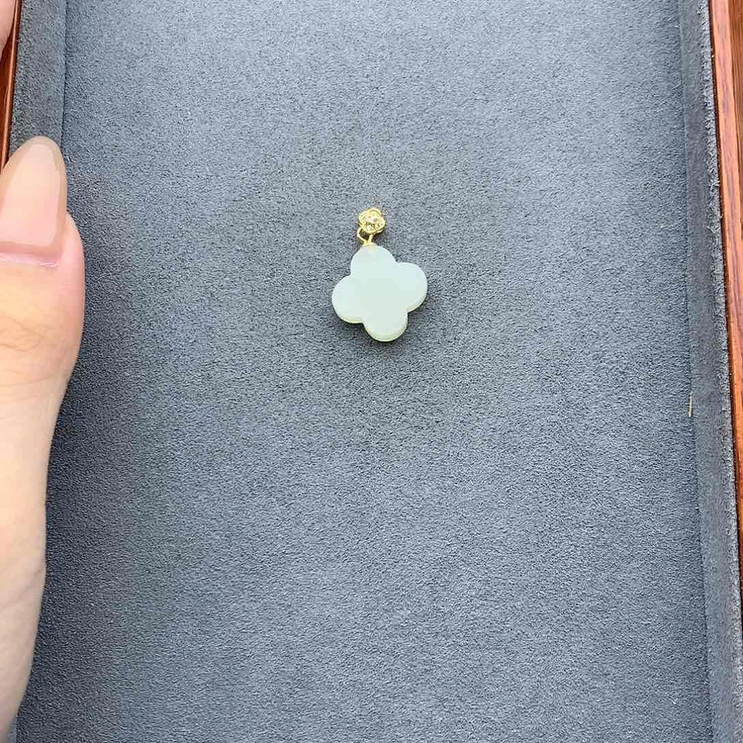和田玉吊坠(不含链)银S925镶嵌