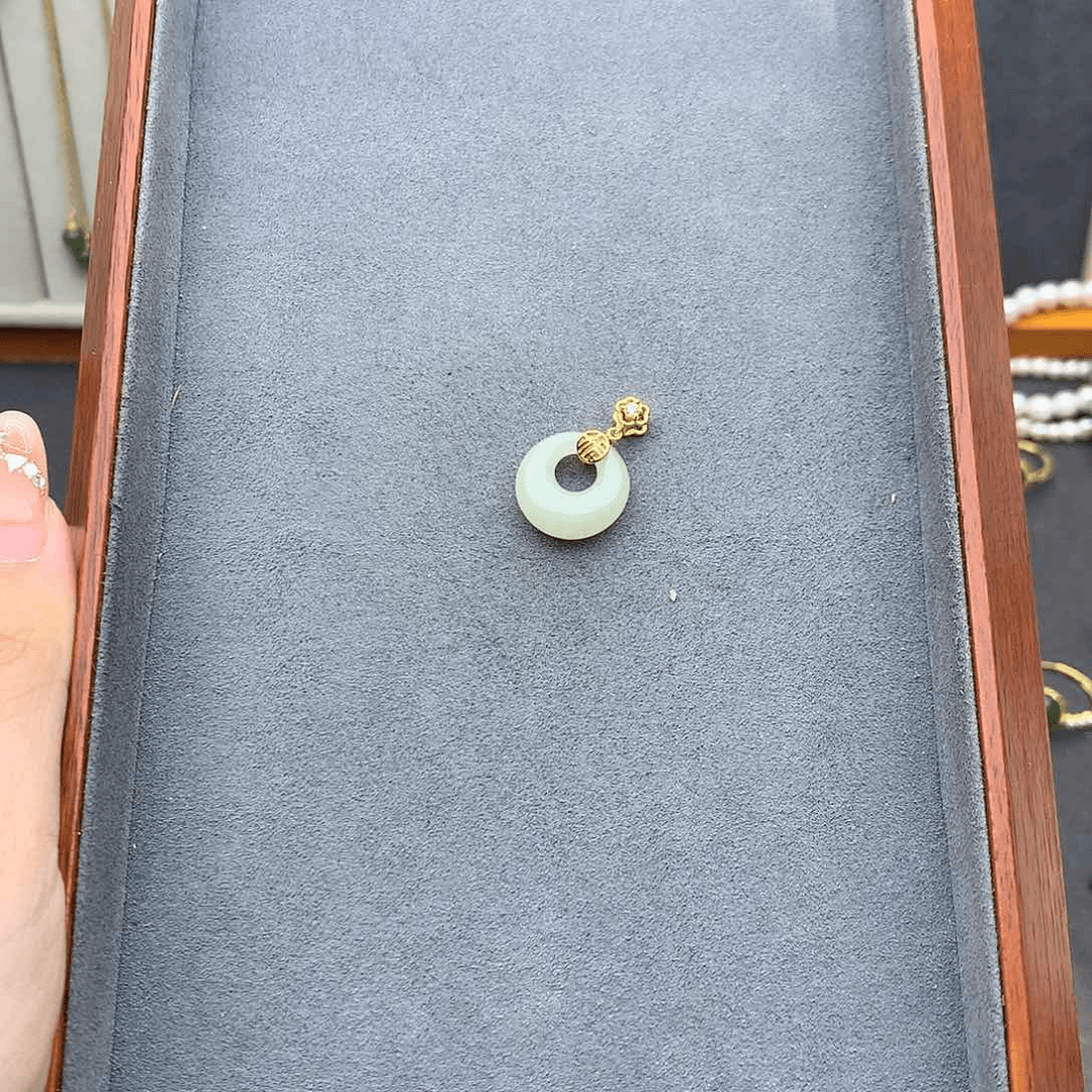 和田玉吊坠(不含链)银S925镶嵌
