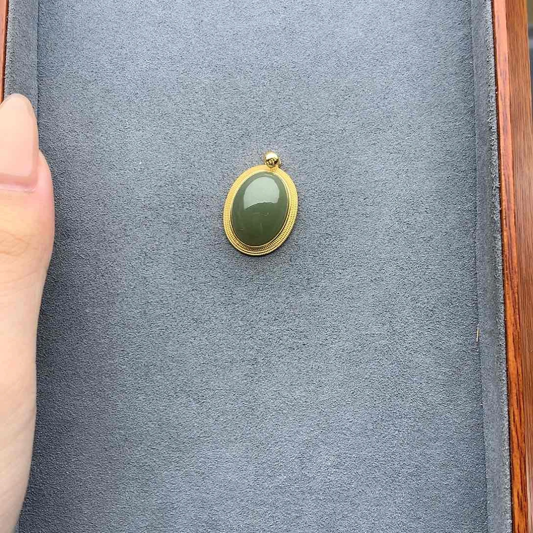 和田玉吊坠(不含链)银S925镶嵌