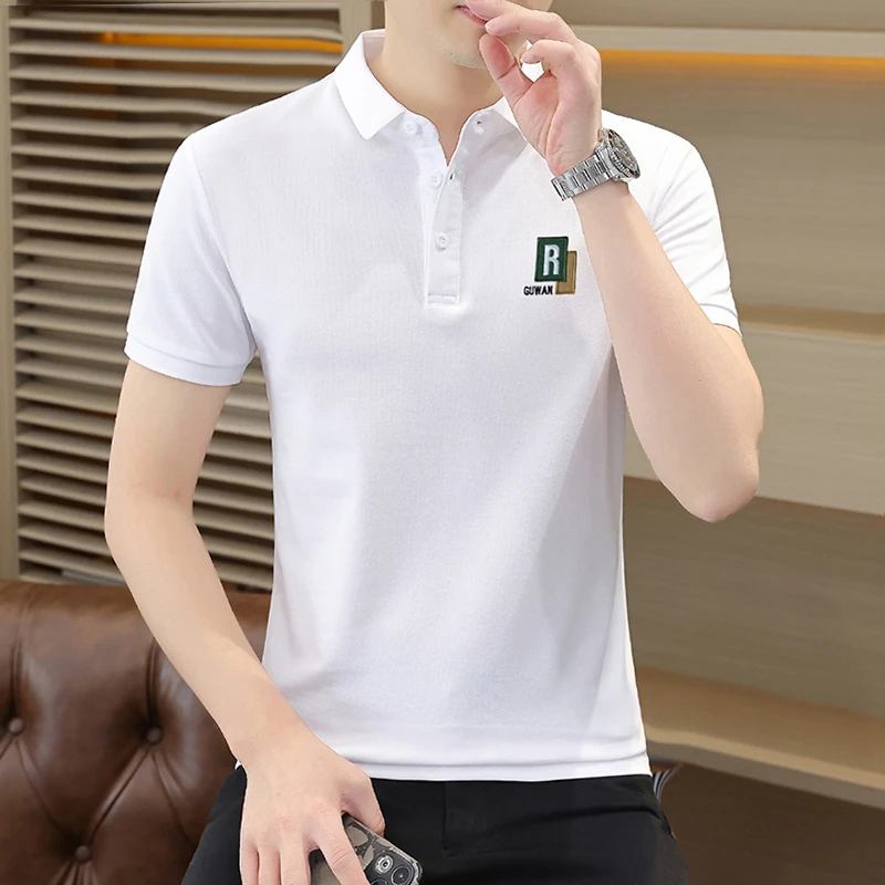 夏季冰感男士短袖polo衫潮流韩版珠地棉翻领t恤男休闲透气半袖男
