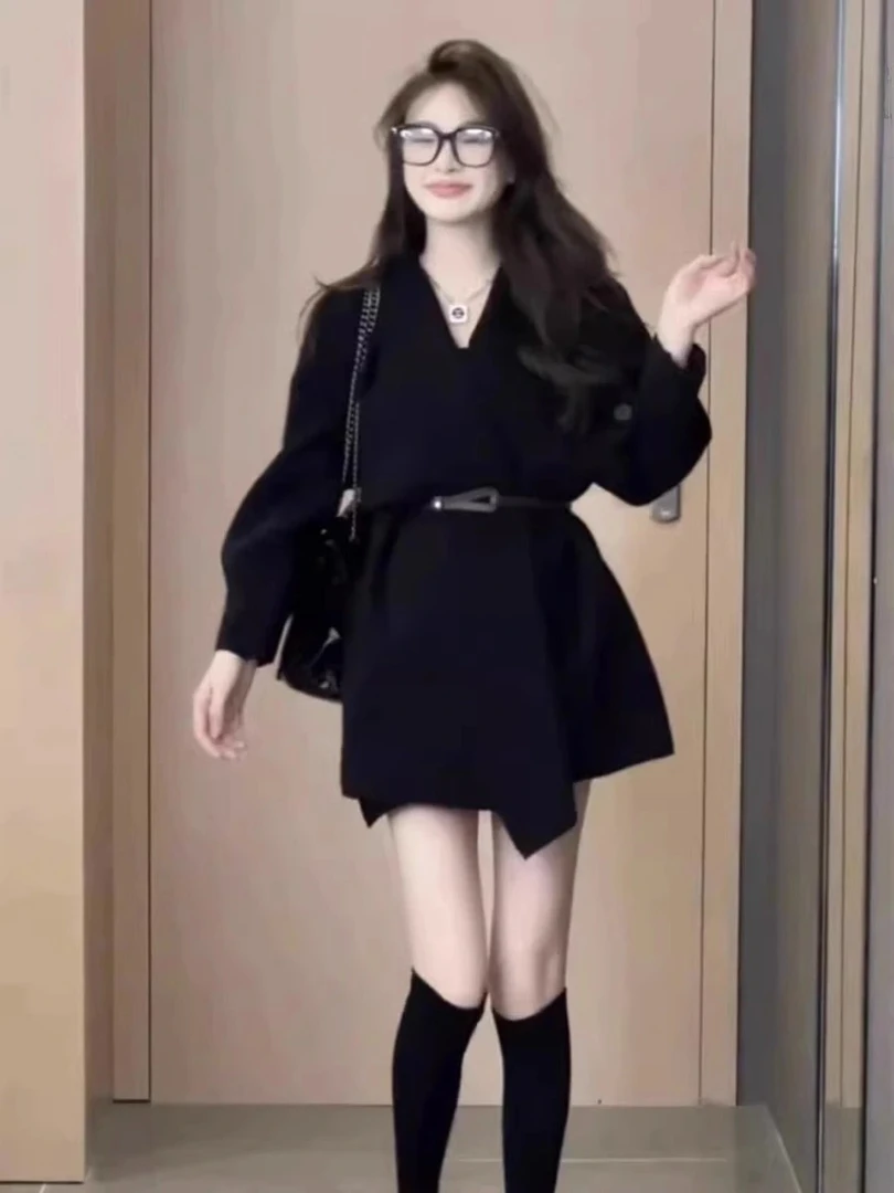 秋冬新款法式高级感收腰显瘦毛衣外套女2024气质翻领百搭针织开衫