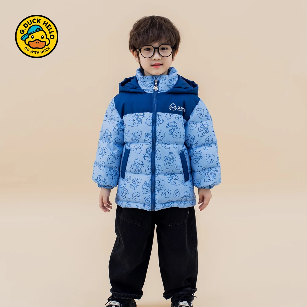 哈罗小黄鸭儿童羽绒服男童2024款冬季加厚中小童装宝保暖洋气外套