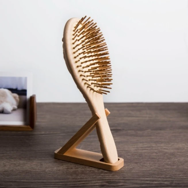 周广胜榉木简约气囊梳托底座  仅支架无梳子