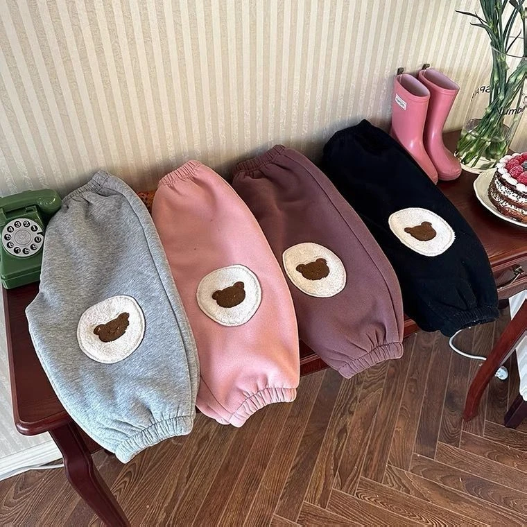 【小扬哥推荐】冬装儿童宝宝贴布加绒卫裤男女童保暖加厚收脚裤子