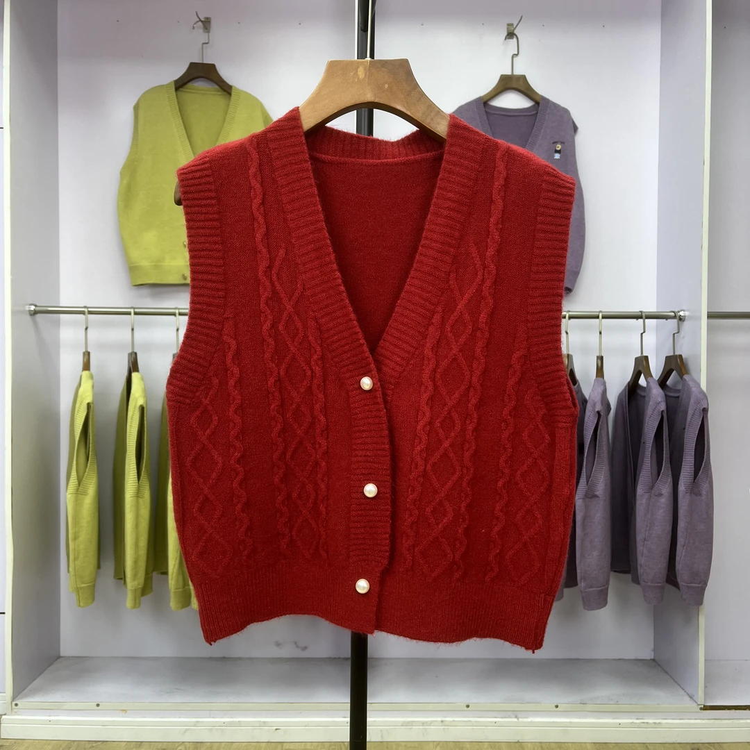 505 小香风开衫背心麻花2024新款学院风无袖清新外穿洋气时髦马夹