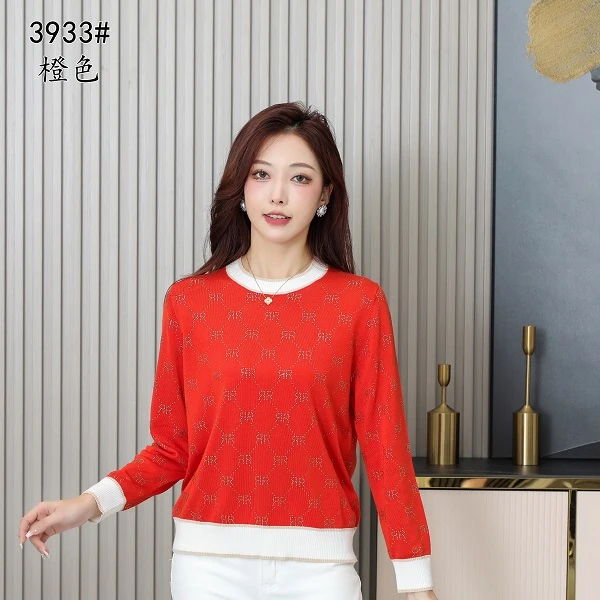 U.NIVE/荣澜荣澜莱赛尔天丝短衫时尚长袖圆领烫钻大码女装3933