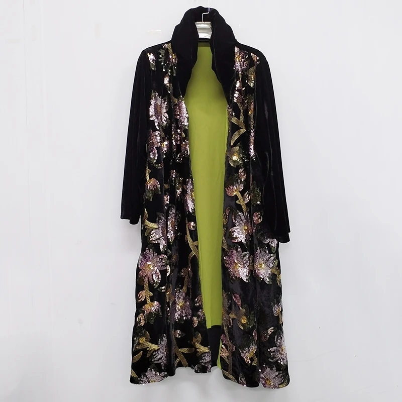 荣澜款秋季新款时尚百搭上衣丝绒外套裙子大码女装156